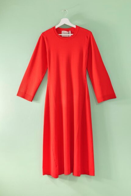 Abito in Viscosa Rosso Floor