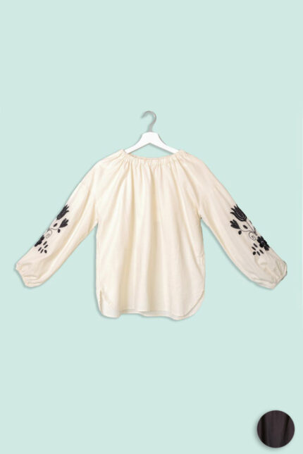 Blusa Arricciata con Ricamo Madame Venice