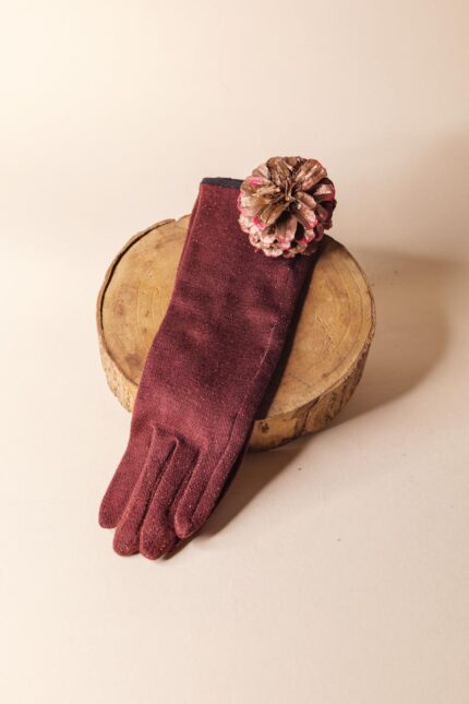 Guanti Lunghi Bordeaux e Lurex