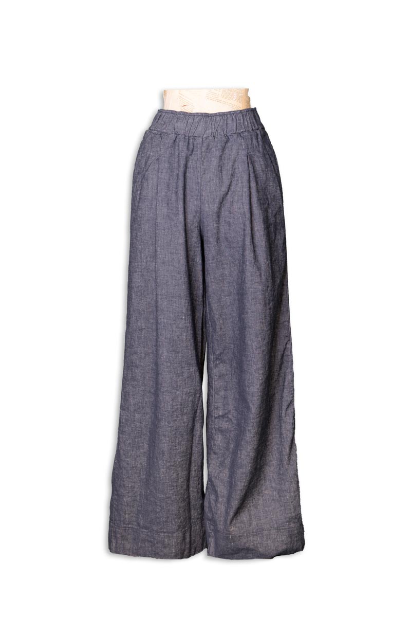 P1081846.jpeg Pantaloni in Lino Denim Mama B - immagine 1