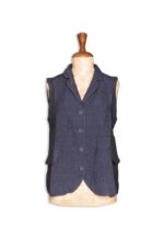 Gilet in Lino Blu Mama B
