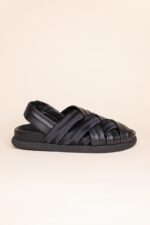 Sandalo Fasce in Pelle Satin Nero Patrizia Bonfanti - immagine 2