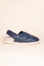 Sandalo Fasce in Pelle Satin Blu Patrizia Bonfanti - immagine 2