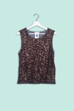 Top Bicolore con Paillettes Numero Primo