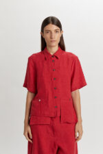 Camicia Anna Boxy Shirt in Lino – Tumbler Finished Phisique Du Role - immagine 2