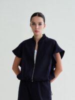 Bomber Manica Corta Navy Floor - immagine 2