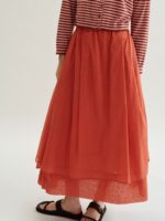 Gonna lunga in mussola di cotone 100% Rossa Floor - immagine 2