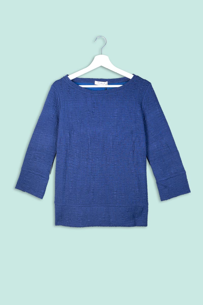 P1109153 Maglia Goffrata Blu Mama B - immagine 1
