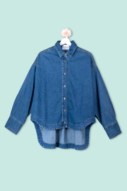 Camicia Lunga Over in Denim Le Morgane