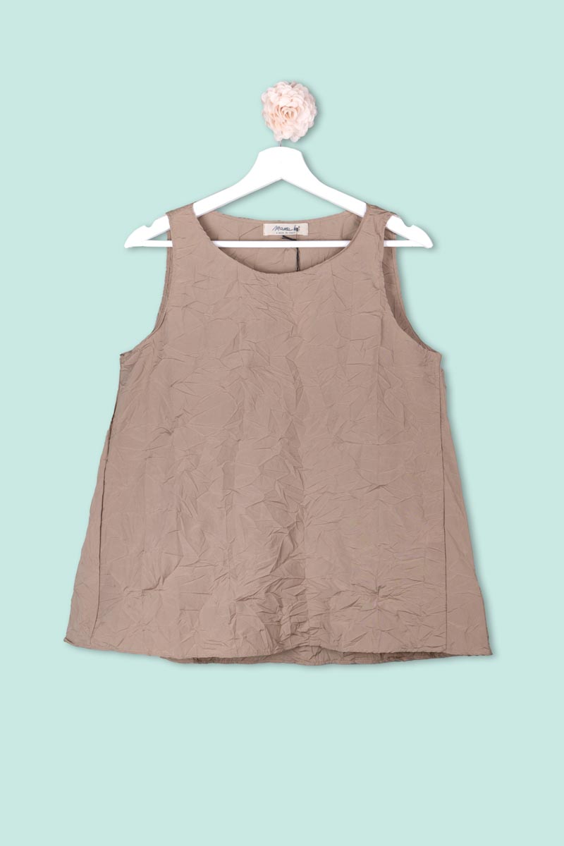 P1109344 Top Grinzato Marrone Mama B - immagine 1