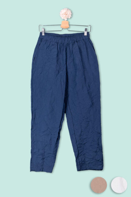 Pantaloni Grinzati Check Mama B