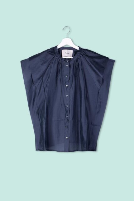 Camicia con Rouches Blu Floor