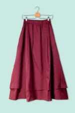 Gonna lunga in mussola di cotone 100% Rossa Floor