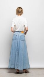 Gonnellone Lungo Vita Alta in Denim Le Morgane - immagine 3