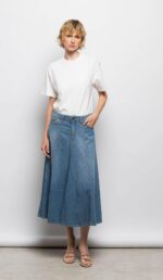 Gonna Midi in Denim Le Morgane - immagine 2
