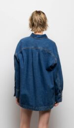 Camicia Lunga Over in Denim Le Morgane - immagine 3