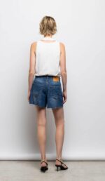 Shorts con Pinces in Denim Leggero Le Morgane - immagine 3