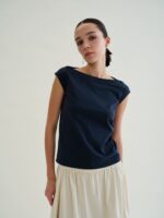 T-shirt in jersey con incrocio sulla spalla Floor - immagine 3