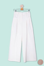 Pantalone palazzo in crepe di viscosa con pence basse Numero Primo