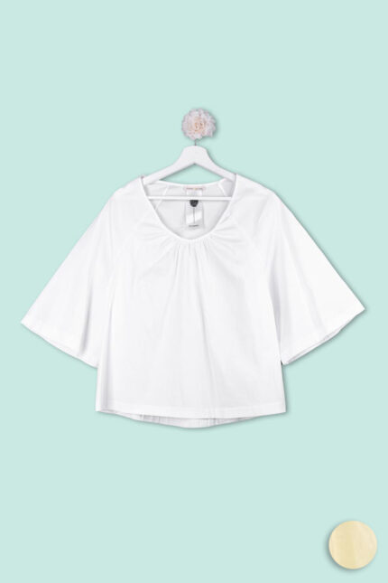 Blusa in Cotone Manica Svasata Numero Primo