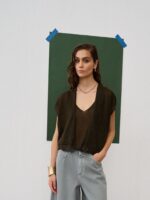Cardigan in Lurex Smanicato Verde Floor - immagine 2