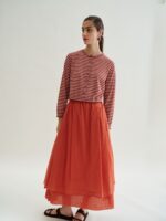 Cardigan Collo alla Coreana a Righe Floor - immagine 2