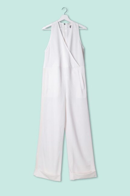 Tuta bimateriale in crepe di viscosa Numero Primo