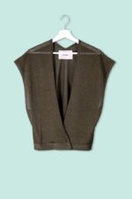 Cardigan in Lurex Smanicato Verde Floor