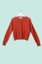 Cardigan in cotone color paprika Floor