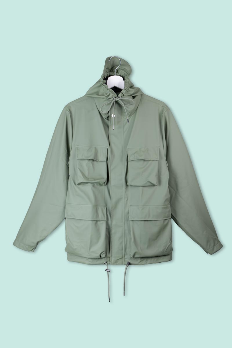 26p12210 Impermeabile Pocket Jacket Verde Rains - immagine 1