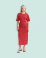 Abito a Quadri Rosso Thinking Mu - immagine 2