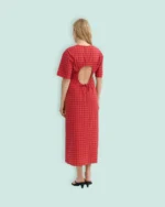 Abito a Quadri Rosso Thinking Mu - immagine 3