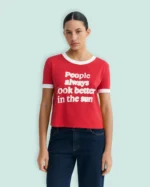 T-Shirt People Rossa Thinking Mu - immagine 2