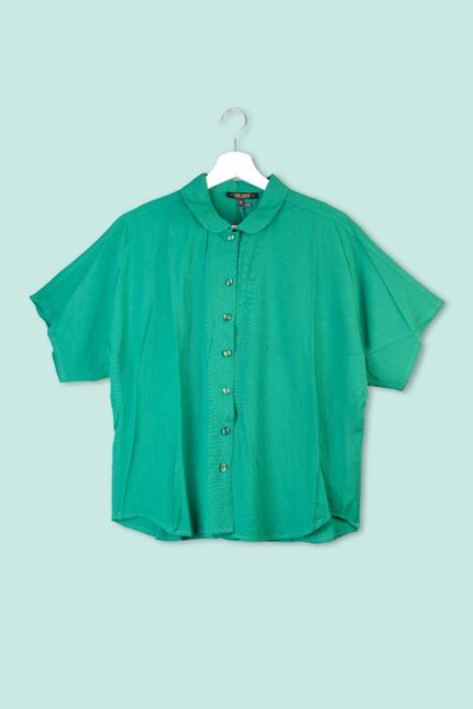 Camicia in Viscosa Manica Corta Verde King Louie