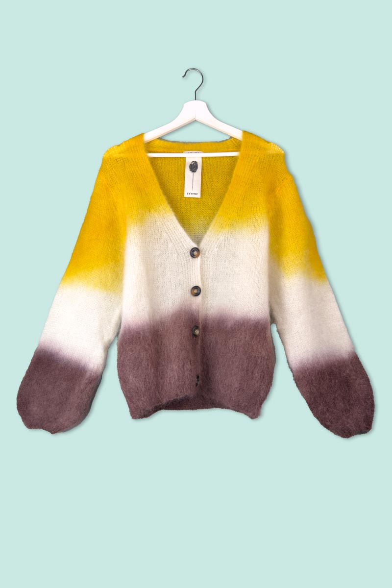 IMG_3246 Cardigan Bicolore Scollo a V Numero Primo - immagine 1