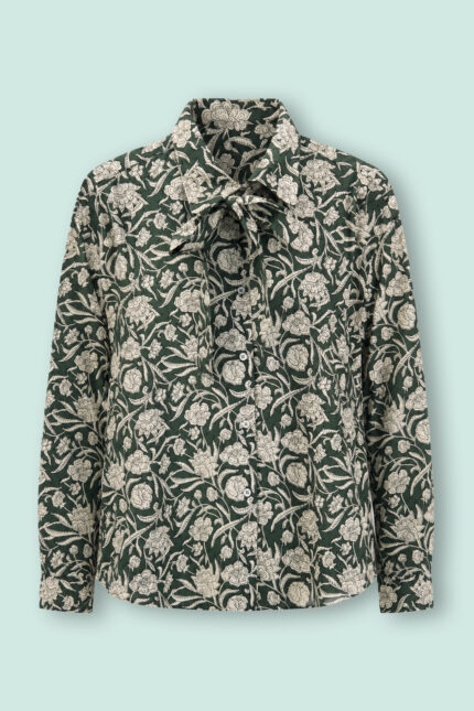 Camicia in cotone con fantasia floreale e cashmere Madame Venice
